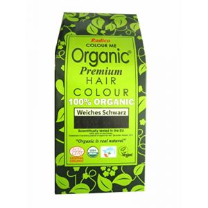 Radico Colour Me - Coloration végétale bio - Noir doux - À base d'herbes ayurvédiques - Sans ammoniac et peroxyde d'hydrogène - Convient également pour cheveux gris - 500 g (Samtige Haut, neuf)