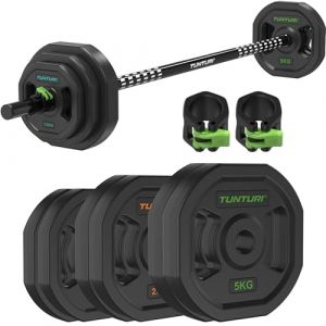 Ensemble de poids Tunturi Aerobic Pump 20kg - Ensemble d'haltères en caoutchouc - Incl. barre avec 6 disques - Ensemble de barre - Incl. application de fitness gratuite (Tunturi, neuf)