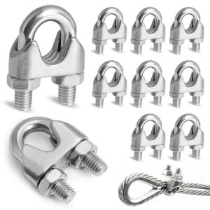 10 Pièces Serre Cable Acier M3 Serre Cable Inox 304 U Boulon Clip de Câble Métalliques，Serre-câbles Serre Cable 3mm pour Cable Inox 3mm (YU CHENGLONG DE DIAN, neuf)