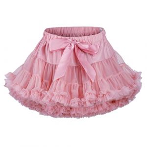LACOFIA Jupe Tutu en Tulle pour Fille Princesse Tutu Pettiskirt pour Enfant Mini Jupe &agrave; Bulles pour la F&ecirc;te et la Danse Rose Moyen M 5-7 Ans (Lacofia, neuf)