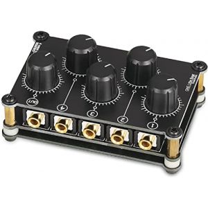 Little Bear MC5 Mini table de mixage, portable, 4 canaux m&eacute;langeur studio audio st&eacute;r&eacute;o passif enregistrant un faible niveau de bruit, aucune alimentation n&eacute;cessaire (Nobsound(FR), neuf)