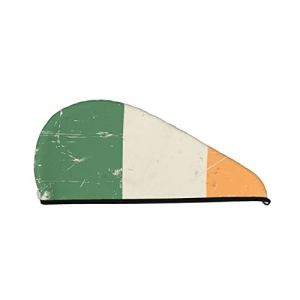 Cifeprak Serviette de cheveux à motif drapeau irlandais, serviette de séchage des cheveux avec bouton, serviette de cheveux en velours corail, chapeau turban pour cheveux secs, bonnet de bain douche (DoubleShopShow, neuf)
