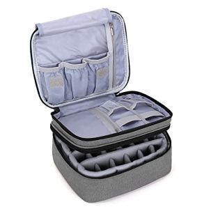 Luxja &Eacute;tui de Rangement pour Vernis &agrave; Ongles, Sac pour Vernis &agrave; Ongles - Peut Contenir 30 Bouteilles (15 ML - 0,5 FL.oz), &Eacute;tui de Rangement &agrave; Double Couche pour Vernis &agrave; Ongles et Manucure, Gris (SILIDE EU, neuf)