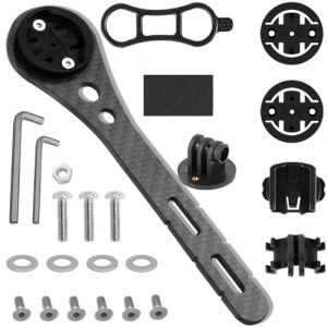 Wenbones Support Intégré pour Ordinateur Vélo Course, Fibre de Carbone GPS Ordinateur de Vélo Support Extended Out-FFront-Pack Réglable Support de Vélo pour Guidonpour Garmin Edge(Fibre de Carbone) (Wen Shopping, neuf)