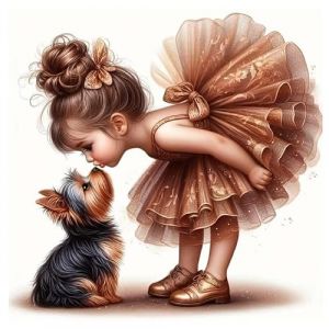 TDFERAN 30x30CM Ballet Petite Fille et Chien Diamond Painting Princesse Painting Diamant Ange Broderie Diamant Fille, Peinture Diamant Elfe pour D&eacute;coration Murale (LISHHUZ, neuf)