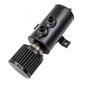 CENPEK R&eacute;cup&eacute;rateur d'huile universel 10AN en aluminium avec valve de vidange 2 ports bross&eacute; avec filtre reniflard 750 ml Noir (CENPEK, neuf)