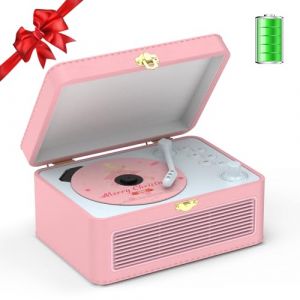 Lecteur CD Portable Bluetooth: Kegaudio Lecteurs CD Enfant avec Haut-Parleur, Radio, T&eacute;l&eacute;commande Compatible USB/AUX Prise Casque PU Rose (wzdus, neuf)