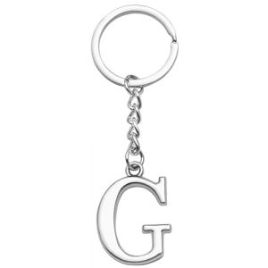 LUODAN Cadeau Femme Homme Porte-clés, Argent A-Z 26 lettre initiale pendentif porte-clés-Cadeaux Sœurs Amitié Collègue Papa Marraine Parrain idées Cadeaux Meilleur Ami Anniversaire (G) (hangzhoujiaranzhuangshicailiaoyouxiangongsi, neuf)