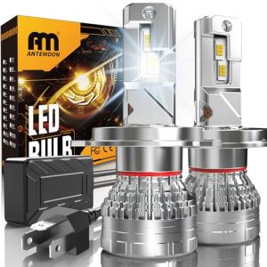 ANTEMOON Ampoules H4 LED, 110W 30000LM 800% Luminosité 6500K Blanc Lampes LED H4 Anti Erreur 12V 24V Phares Avant de Voiture Remplacement pour Lampes Halogènes et Xénon, 2 Ampoules (Antemoon, neuf)