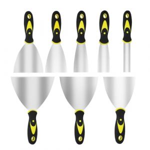 8 Pi&egrave;ces Couteau &agrave; Enduire - Spatules en Acier Inoxydable - Spatule Bricolage - Couteaux &agrave; Enduire avec Manche en Plastique (25/40/50/60/75/100/125/150 mm) (MARNICOL, neuf)