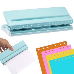 Perforateur En M&eacute;tal R&eacute;glable &agrave; 6 Trous: Poin&ccedil;on De Feuilles Mobiles Avec Marque De Positionnement, A5 A6 A7 Perforateur 6 Trous, Feuille Perforateurs Pour Documente, Planners, Agendas, Cahiers (Bleu) (TRUST AND BU, neuf)
