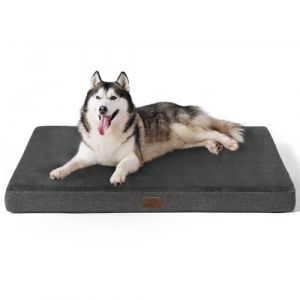 Bedsure Matelas Chien M&eacute;moire de Forme - Coussin Grande Taille Orthop&eacute;dique, XXL Tapis Lavable et Antid&eacute;rapant, Lit pour Chien Int&eacute;rieur, Gris, 120x74cm (Bedsure Comfy Pet, neuf)