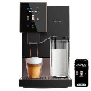 Cecotec Machine a Café Espresso Superautomatique Cremmaet Compactccino Connected Black Rose. 19 Bars, Écran TFT, Wifi, Moulin Integré, Réservoir d'eau 1,1 L et de lait 400 ml, Nettoyage Automatique (Cecotec, neuf)