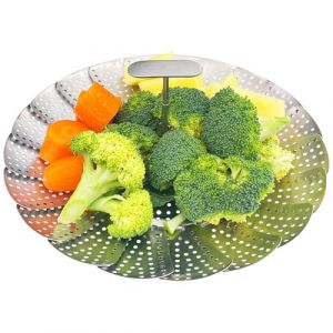 Dyaucwpo Panier Vapeur INOX, Pliable Panier &agrave; Vapeur pour L&eacute;gumes(16-25.4cm), Paniers Cuit-Vapeur Inoxydable &agrave; Manche T&eacute;lescopique, Panier pour Cuire &agrave; la Vapeur, Pliable Vegetable Steamer Accessoire (DOBRE JOYA  S.R.L., neuf)