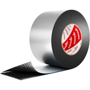 POPPSTAR Ruban d'étanchéité pour toiture (10 m x 75 mm x 1,5 mm) Bande de solin extrêmement adhésive à froid revetement aluminium (poppstar*, neuf)
