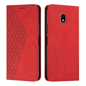 KOUYI Coque pour Samsung Galaxy J5 2017 / J530, Premium Flip Housse &Eacute;tui Protection Rabat Clapet Portefeuille Phone Cover Magn&eacute;tique [Porte Cartes] Antichoc B&eacute;quille Cover (Rouge) (Kouyi EU Store, neuf)