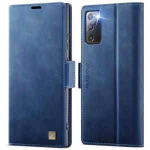 Teeirllim Coque pour Samsung Galaxy Note 20, [RFID Blocage] Etui Protection Housse Premium en Cuir PU, Pochette de Portefeuille Etui &agrave; Rabat Flip Case pour Samsung Galaxy Note 20, Bleu (Teeirllim EU, neuf)