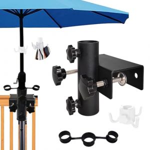 Pied de Parasol Balcon,Support Parasol Balcon,Porte Parasol Balcon,Support Parasol Balustrade,Support Parasol Table,Fixation Parasol Balustrade,Ajustement Maximal 6 cm (TUIBEI, neuf)