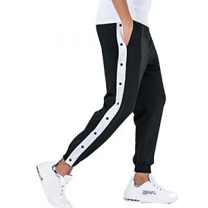 NaLatia Pantalon Surv&ecirc;tement &Agrave; Bouton-Pression Lat&eacute;ral pour Hommes,Pantalon Surv&ecirc;tement Homme avec Boutonni&egrave;re Lat&eacute;rale &Agrave; Ouvrir Sport Loisirs Jogging Bouton pour Homme (GUnakd, neuf)