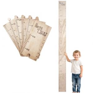 Toise Murale Enfant, Toise pour Enfant en Bois,Règle de Croissance Amovible et Suspendue, Bâton de Mesure Pour Enfants, 60-210 cm, Convient pour Décorer les Salons Familiaux et les Chambres d'Enfants (Wqajly, neuf)