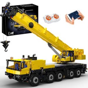 Mould King Ensemble de Construction pour Grue de remorque, mod&egrave;le de Camion en 3218 pi&egrave;ces, kit d'assemblage de remorque t&eacute;l&eacute;command&eacute;e, Camion-Grue pneumatique, adapt&eacute; aux Adultes et aux Adolescents (Mould King Creations, neuf)