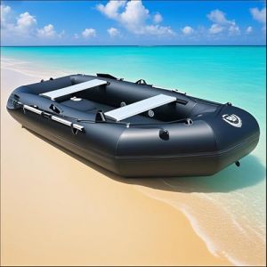 Pounjsd Bateau pneumatique 3,6m, Bateaux de p&ecirc;che, Bateau Gonflable Adulte, annexe Bateau Gonflable, Bateau pour 8-10 Personnes, Supports de Canne &agrave;, Pack 2 Pagaies, Pompe et Sac de Transport (jianfei shop, neuf)