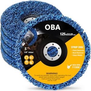 OBA 5 Pièces Disques de Nettoyage 125 x 22 mm, Disque Meuleuse Disques à ébarber Pour Traitement de Surface Peinture Disque Abrasif pour Meuleuse D'angle -Lot de 5 Violet (OBAPRO HOUSE, neuf)