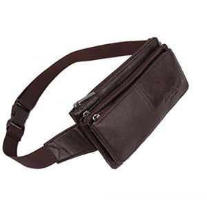 Sac Banane en Cuir pour Hommes Femmes Voyage en Plein air Chasse randonnée Camping Hanche Bum Ceinture téléphone Portable Sac à Main Pochette (XieBen, neuf)