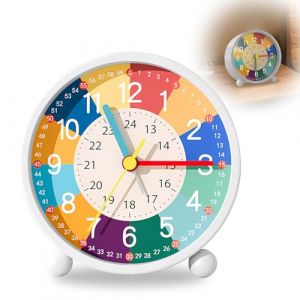 Idota R&eacute;veil pour Enfant, R&eacute;veil Analogique Sans tic-tac avec Fonction Apprentissage, R&eacute;veil pour Enfant avec Veilleuse et Douce M&eacute;lodie de R&eacute;veil, Aliment&eacute; par Piles (Sans Batterie) pour Filles et (Calmglad, neuf)