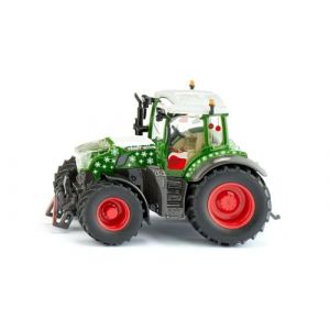 Siku 3224 - Tracteur de Noël Fendt 728 Vario - 1:32 - avec conducteur du Père Noël - Métal/Plastique - Vert - Cabine Amovible - Direction de fusée d'essieu - Attelage Avant et arrière Mobile (ADELLiNO, neuf)