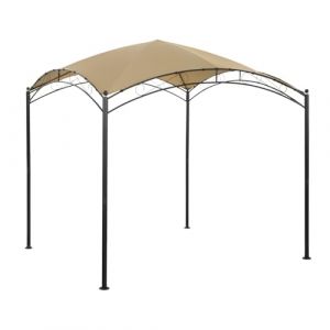 Angel Living Abri d'Extérieur en Arc, Toit en Polyester Hydrofuge Arc Tonnelle de Jardin Structure en Fer Résistante Protection UV50+ et Intempéries pour Jardin/Terrasse 2.5M x 2.5M （Beige (Angel Living Outdoor, neuf)