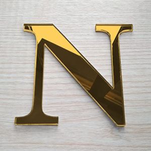 Adzif.biz Le sticker de decoration - Lettre Miroir Or D&eacute;corative Plexigglas. Lettrage Or Adh&eacute;sif Plastique. Lettre Autocollante pour Pr&eacute;nom, D&eacute;coration Mariage, Enseigne (Forum France, neuf)