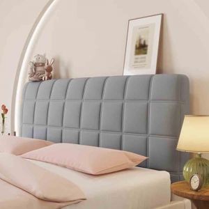 Housse T&ecirc;te de lit Matelass&eacute;e, Housse de Protection Lavable pour Lits Simples et Doubles King Size (70x160cm, Grand Plaid Gris Fonc&eacute;) (Hearda, neuf)