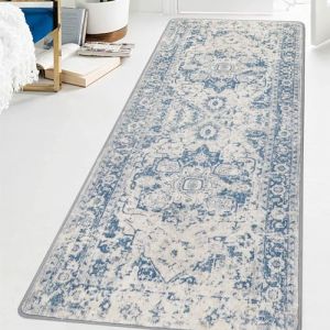 Famibay Tapis de Couloir 80 x 200cm Tapis de Cuisine Vintage Lavable Descente de Lit Tapis de Cuisine Devant Evier Lavable Antiderapant pour Salon, Chambre, Cuisine et Couloirs (Pretty Decor, neuf)