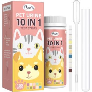 Pawfly Bandelettes Urine pour Chiens et Chats 100 Bandelettes Test Urine Animaux 10 Param&egrave;tres Bandelettes Infection Urinaire Bandelettes Analyse Urinaire V&eacute;t&eacute;rinaire Leucocytes Prot&eacute;ine C&eacute;tone Glucos (Pawfly EU, neuf)