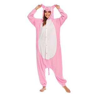 BGOKTA Pyjama Animaux Adulte Porc Costume Cosplay Unisexe Onesies V&ecirc;tements De Nuit Halloween Animal Pyjama Femme Homme,M (Maikewo-EU, neuf)