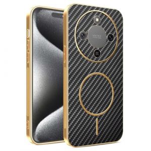 COMAKU Coque Magn&eacute;tique pour Honor Magic 8 Lite/Honor X9d 5G, PU Cuir +TPU Silicone avec Cadre Galvanis&eacute; &Eacute;tui Texture Antid&eacute;rapante et Antichoc Housse Coque - Noir (Dinsi, neuf)