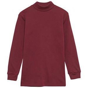 Channo Chemise de sous-v&ecirc;tement Thermique pour Enfants &agrave; col Haut et &agrave; Manches Longues, Couleurs Unies - Lot de 1, Bordeaux, 16 Ans (CHANNO, neuf)