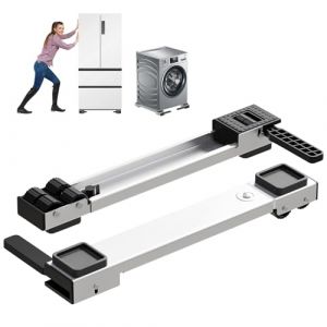 TECKZOON Support r&eacute;glable pour machine &agrave; laver avec roulettes, extensible 50 &agrave; 80 cm, stable et sur&eacute;lev&eacute;, facile &agrave; d&eacute;placer pour machines &agrave; laver, s&egrave;che-linge, r&eacute;frig&eacute;rateurs et meubles (Tenvethink, neuf)