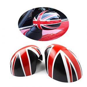MINI Ext&eacute;rieur Miroir D&eacute;cor, coques de r&eacute;troviseurs lat&eacute;raux pour Mini Cooper One/D/SD/S/JCW F54 F55 F56 F57 F60 2014&ndash;2019 (Union Jack Noir, S&eacute;rie F Sans trou de lumi&egrave;re) (UVCANY-EU, neuf)
