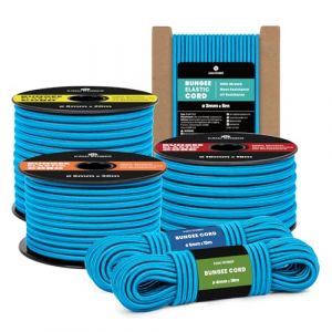Kamu Synber Tendeur &Eacute;lastique Corde Elastique 4mm x 20m Sandow Elastique pour B&acirc;che, Remorque, Bateau, Camping | Bleu (Kamu Synber, neuf)