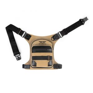 ARTONVEL - Sacoche de Jambe Moto Canvas Militaire Ultra R&eacute;sistante - Cuir de Vachette Pleine Fleur Vintage - Imperm&eacute;able & L&eacute;ger - Sacoche Ajustable - Ergonomique - Durable - Garantie 3 Ans (Sable) (SAGEYO, neuf)