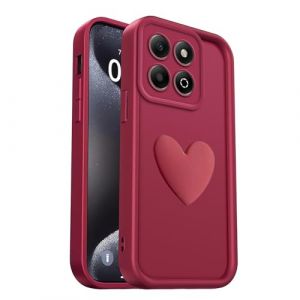 PanXCase Coque pour Honor X6b 4G - &Eacute;tui 3D Heart D&eacute;sign Cute Silicone, Protection Cam&eacute;ra Filles Femmes Antichoc Anti-Rayures Housse (Wine Red) (PanXuan, neuf)