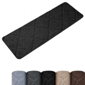 Homwiz Tapis d'Escalier Antidérapant, Lot de 15 Marchettes d'Escalier Autocollantes Intérieur, Moquette Escalier Réutilisable Découper pour Protéger Animaux, Seniors, Enfants (Noir, 55x19 cm) (DyangEU, neuf)