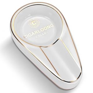 CIGARLOONG Cendrier &agrave; cigare de voyage en c&eacute;ramique pour &agrave; utiliser &agrave; l'int&eacute;rieur et &agrave; l'ext&eacute;rieur Cendrier domestique (Blanc) (Cigarking, neuf)