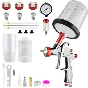 R500 LVLP Pistolet &agrave; Peinture avec 3 Buses 1,3mm 1,5mm 1,7mm et Bol M&eacute;langeur 650 ML, Pistolet &agrave; Peinture pour Voitures avec Accessoires de pulv&eacute;risateur de Peinture (wangyuchaoSHOP, neuf)