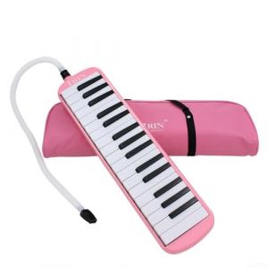 M&eacute;lodica &agrave; 32 touches pour &eacute;tudiants en musique, design compact avec long embouchure pour une meilleure jouabilit&eacute; et un son am&eacute;lior&eacute;s (rose) (luckymore, neuf)