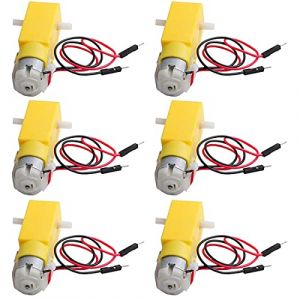GUUZI 6 pièces TT DC Moteur de Boîte de Vitesses Double Arbre 3-6V Moteur à Engrenages pour Robot de Voiture Intelligent Arduino (GUZI STORE, neuf)