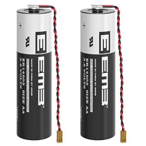 EEMB 3.6V ER6V Batterie ER14505 2700mAh Batterie au Lithium de Rechange Compatible avec Toshiba PLC ER6VC119A/119B Batterie avec Prise Noire LS14500-MDS (Lot de 2) (All Things Lithium, neuf)