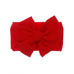Bandeau éponge extensible pour homme et fille - Bandeau nœud papillon - 1 pièce - Bandeau pour bébé - Vélo (rouge, taille unique) (⭐⭐⭐⭐⭐Liqingxiu, neuf)
